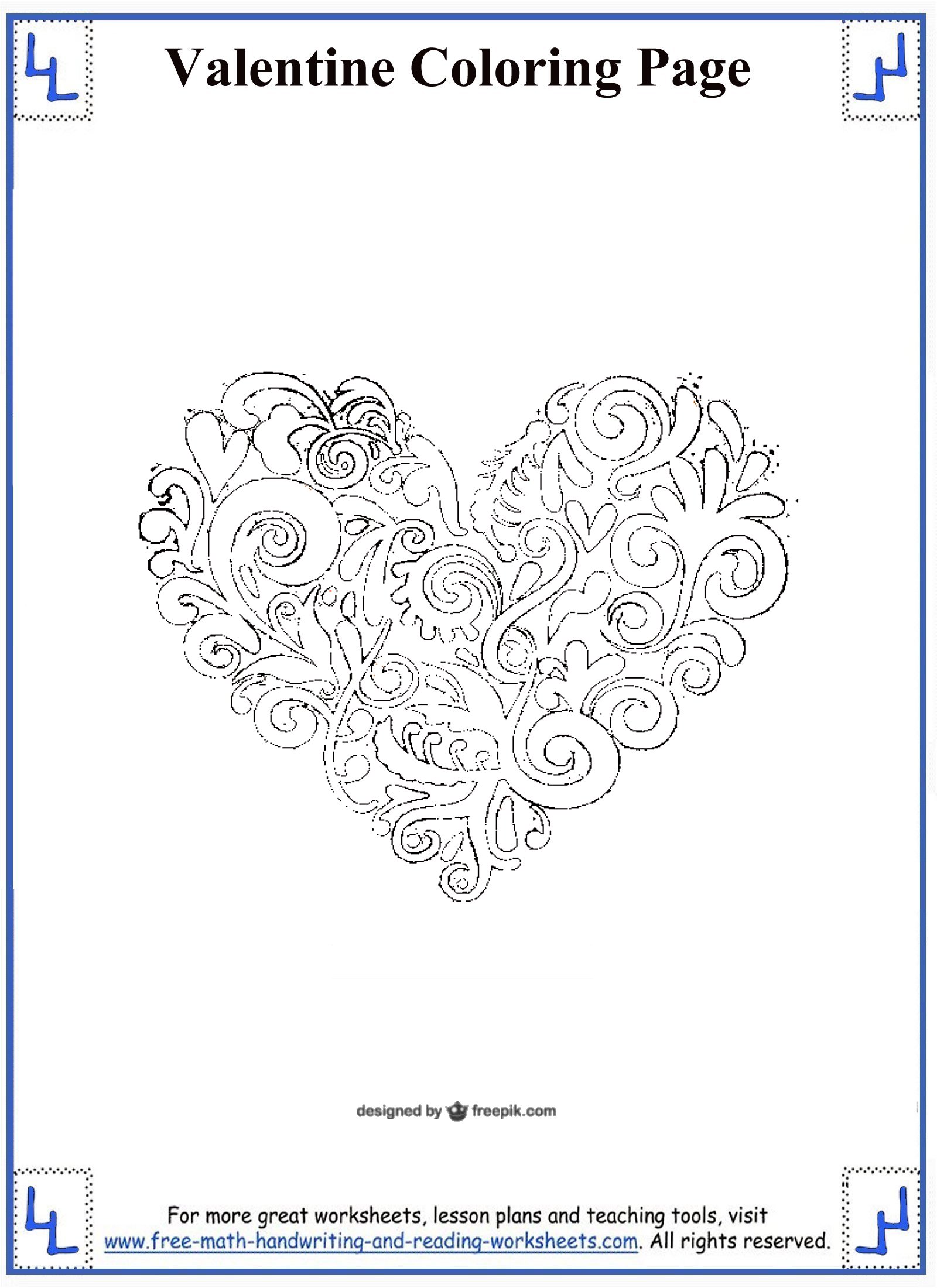 Valentines day coloring pages