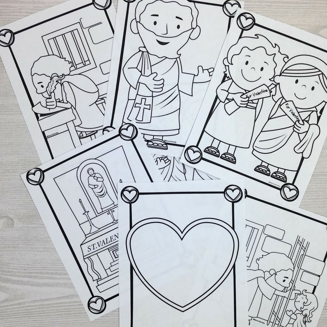 Saint valentine coloring pages for catholic kids