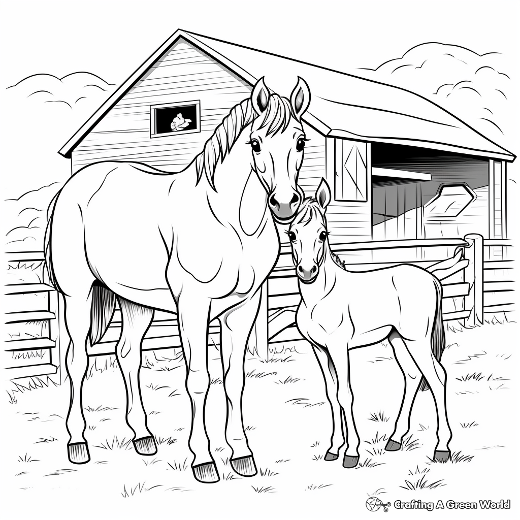 Horse farm coloring pages