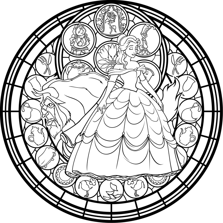 Belle stained glass vector