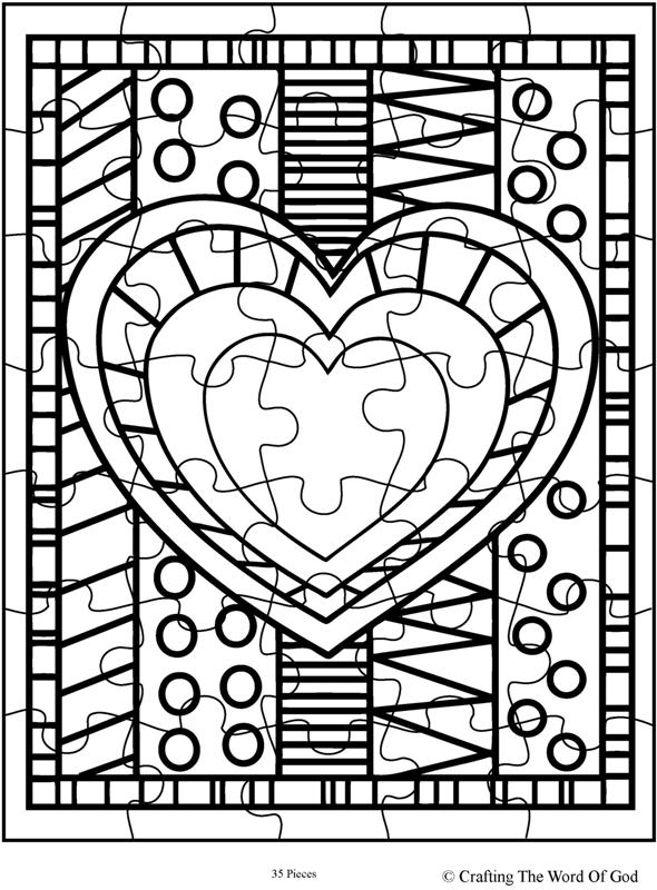 Heart coloring page crafting the word of god