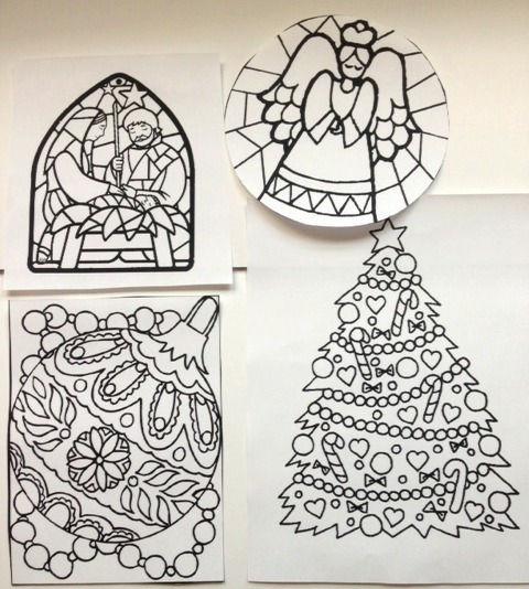 How to turn a coloring page into a stained glass window decoration