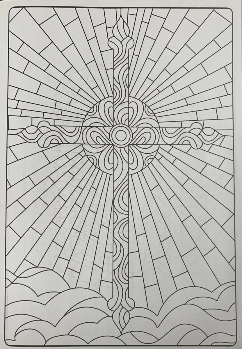 New stained glass adult coloring book perforated men women adults churches art