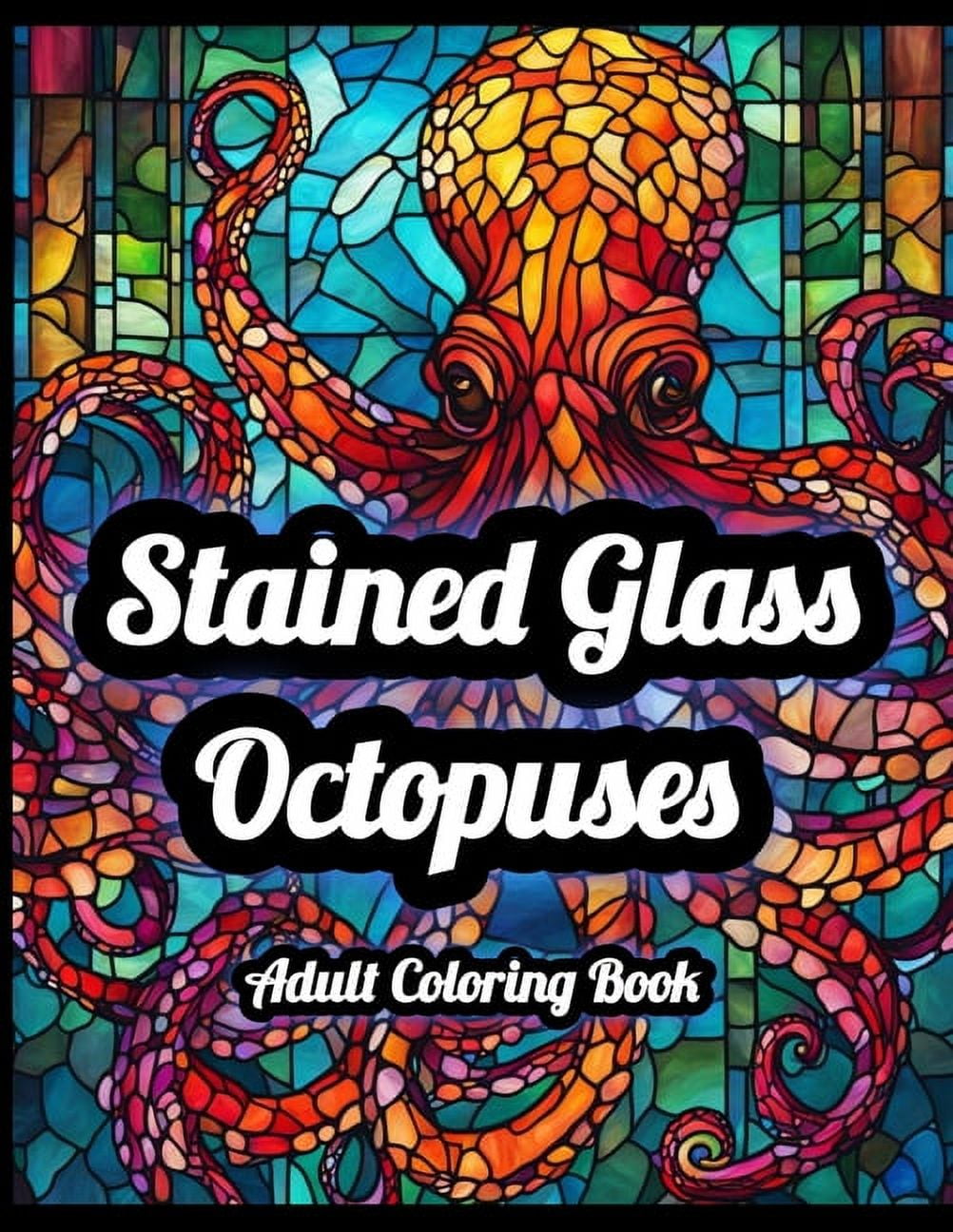 Stained glass octopuses adult coloring book paperback by crawl carlisle