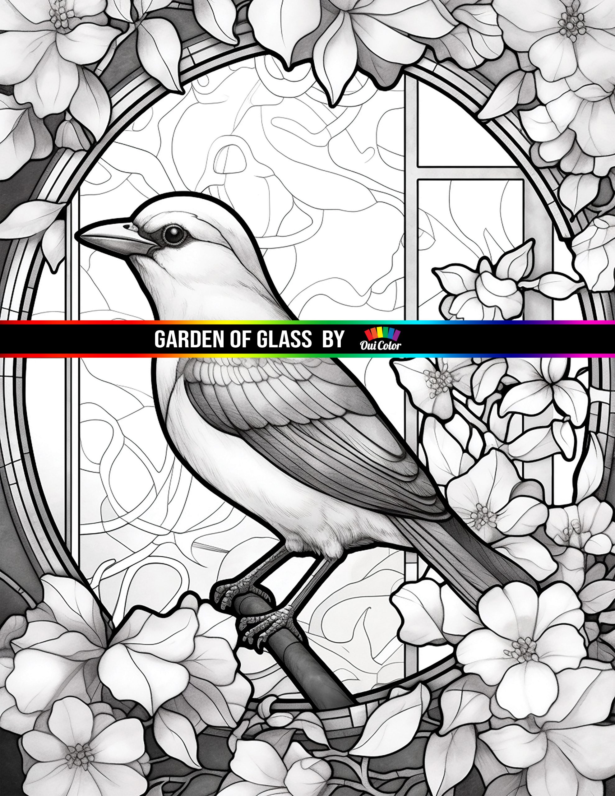 Garden of glass a whimsical coloring book of stained glass bird and flower mosaics nature series