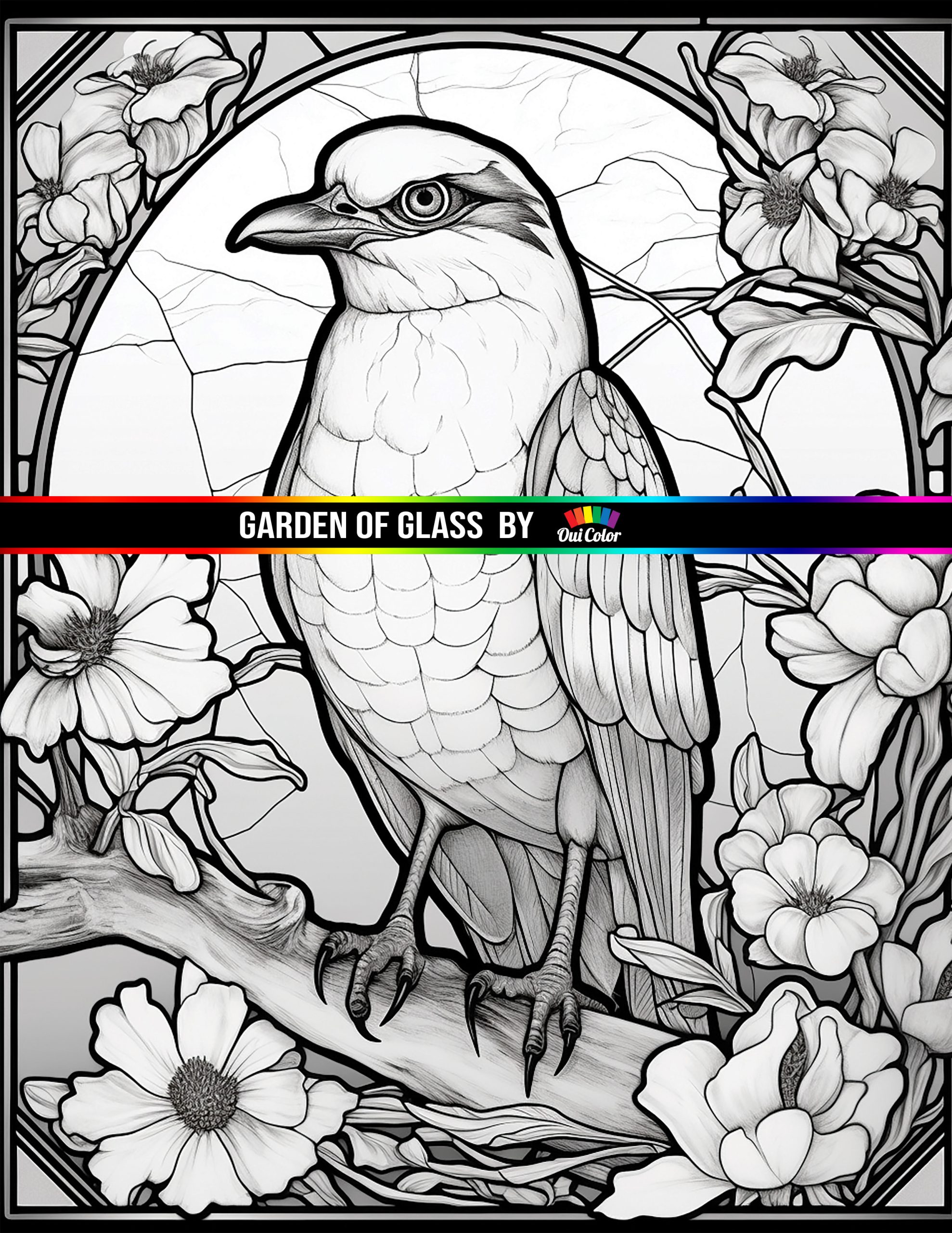 Garden of glass a whimsical coloring book of stained glass bird and flower mosaics nature series