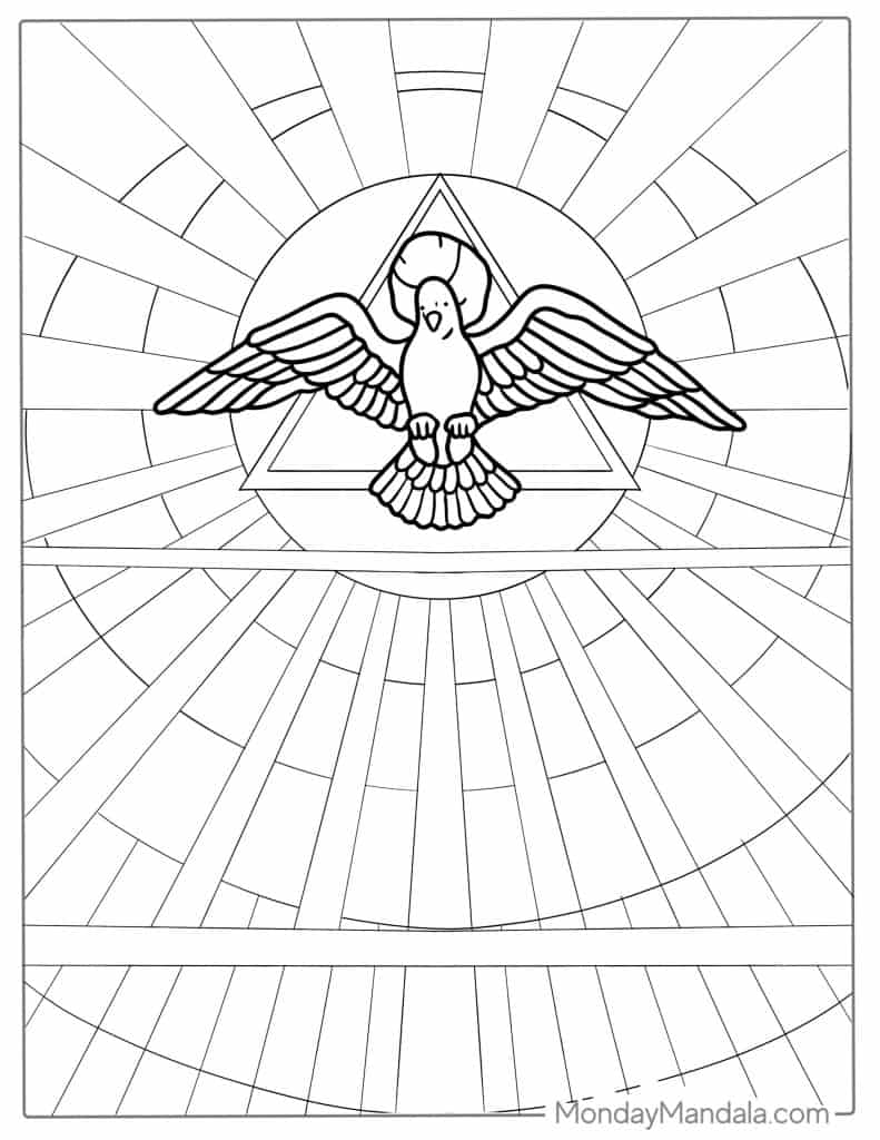 Stained glass coloring pages free pdf printables