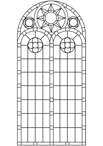 Stained glass window coloring page free printable coloring pages