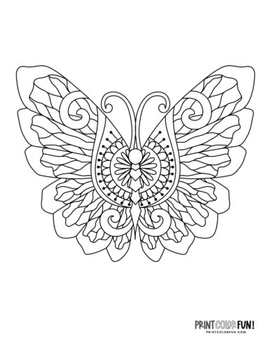 Butterfly coloring pages clipart collection with both easy plex designs at