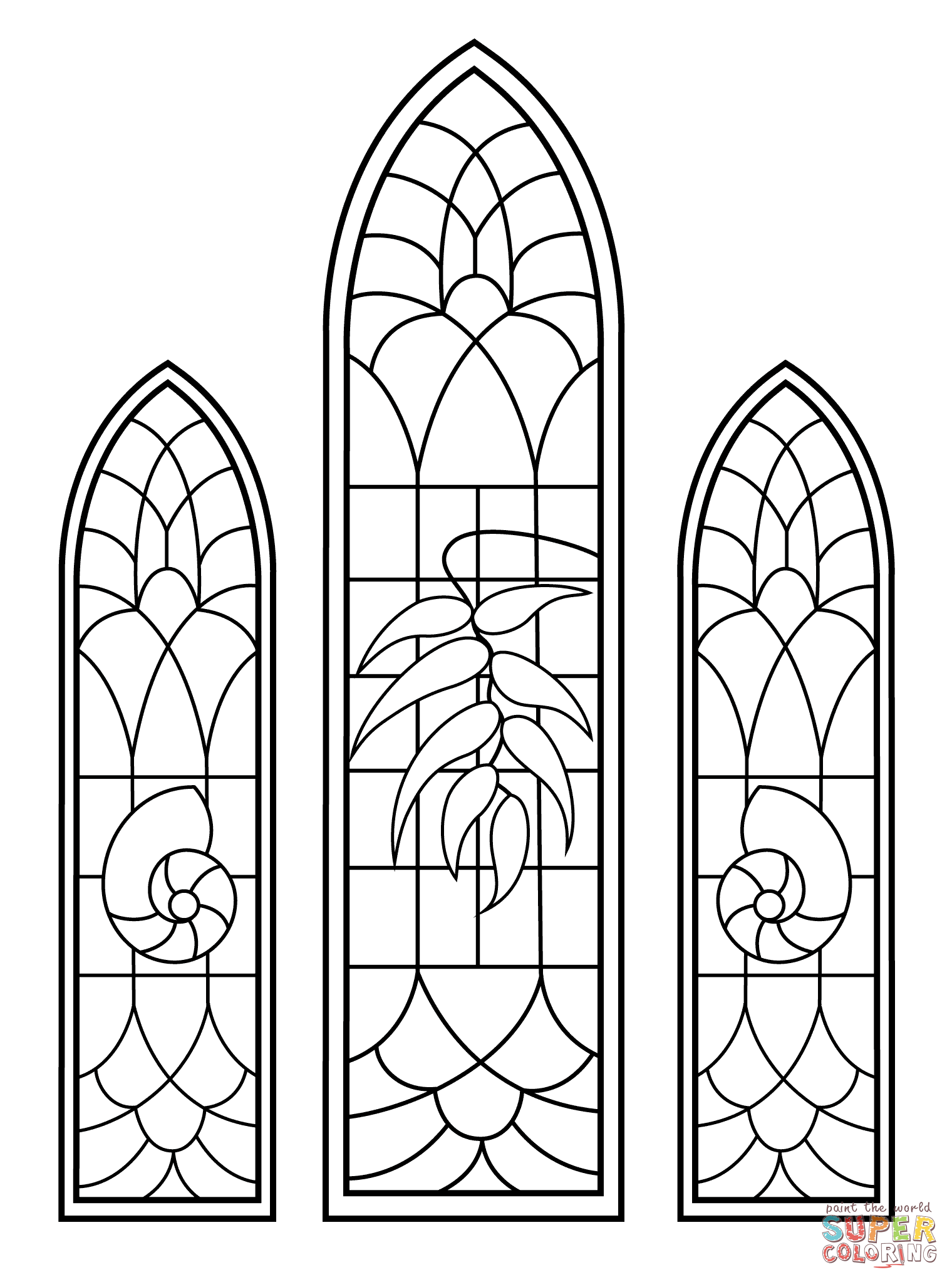 Stained glass windows from wedding chapel coloring page free printable coloring pages