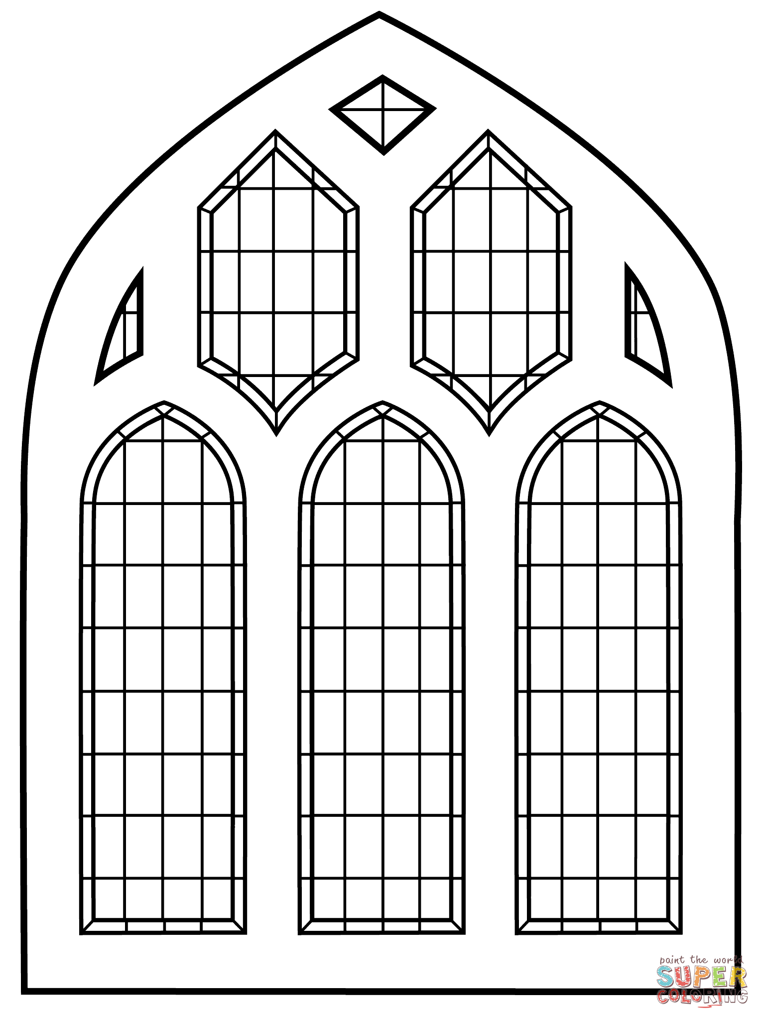 Stained glass window coloring page free printable coloring pages