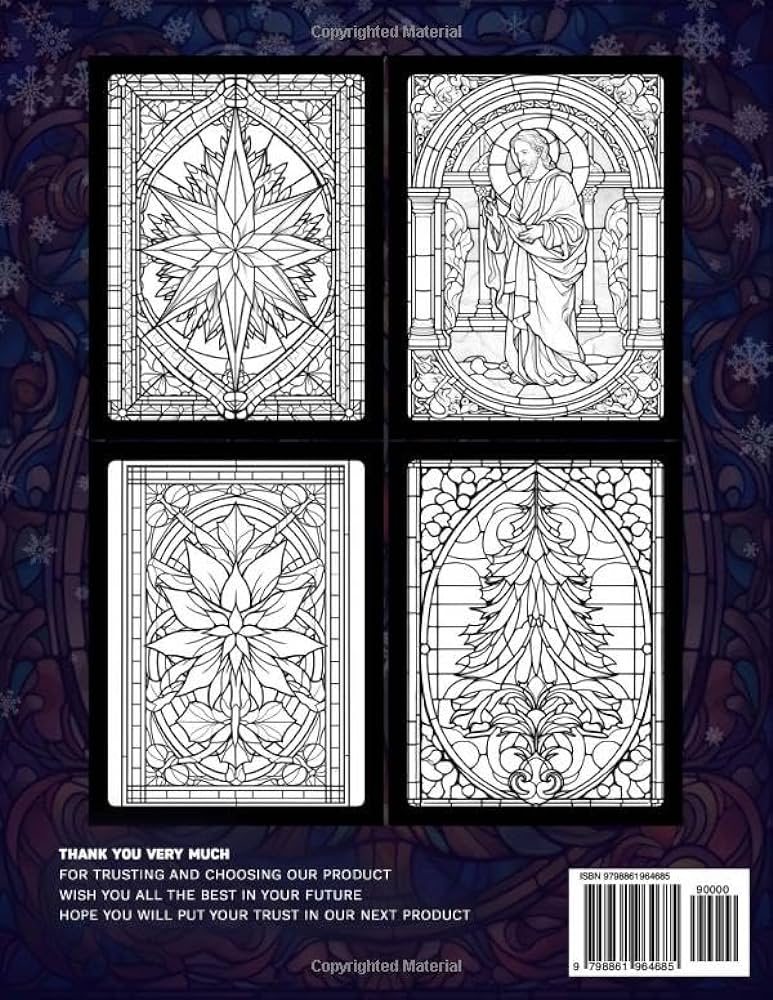 Christmas stained glass coloring book stained glass christmas designs including snowflakes angels christmas trees perfect gift for birthday christmas jk velvet red books