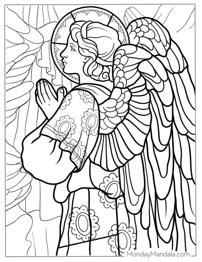 Stained glass coloring pages free pdf printables