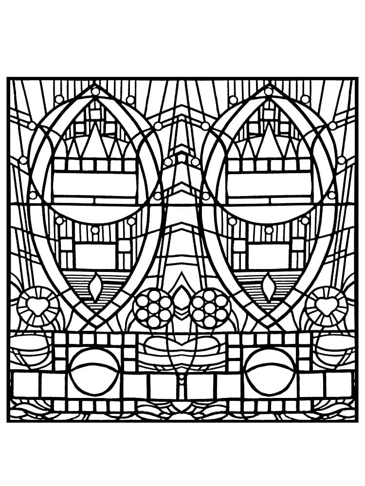 Stained glass coloring pages