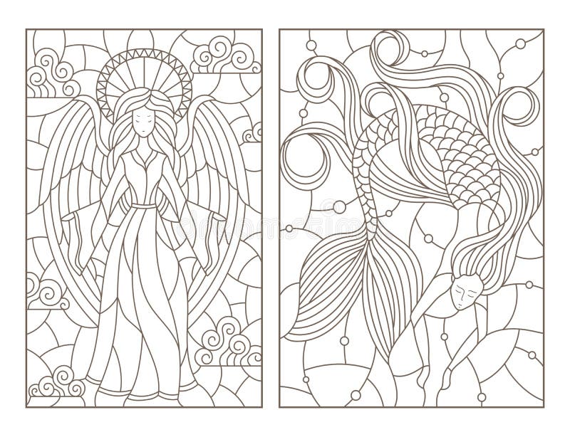 Stained glass angel stock illustrations â stained glass angel stock illustrations vectors clipart