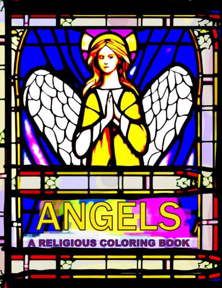 Angels a religious coloring book of glorious stained