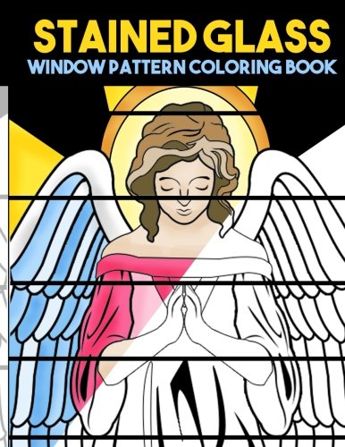 Stained glass window pattern coloring book antique large print coloring book with mosaic stain glass designs