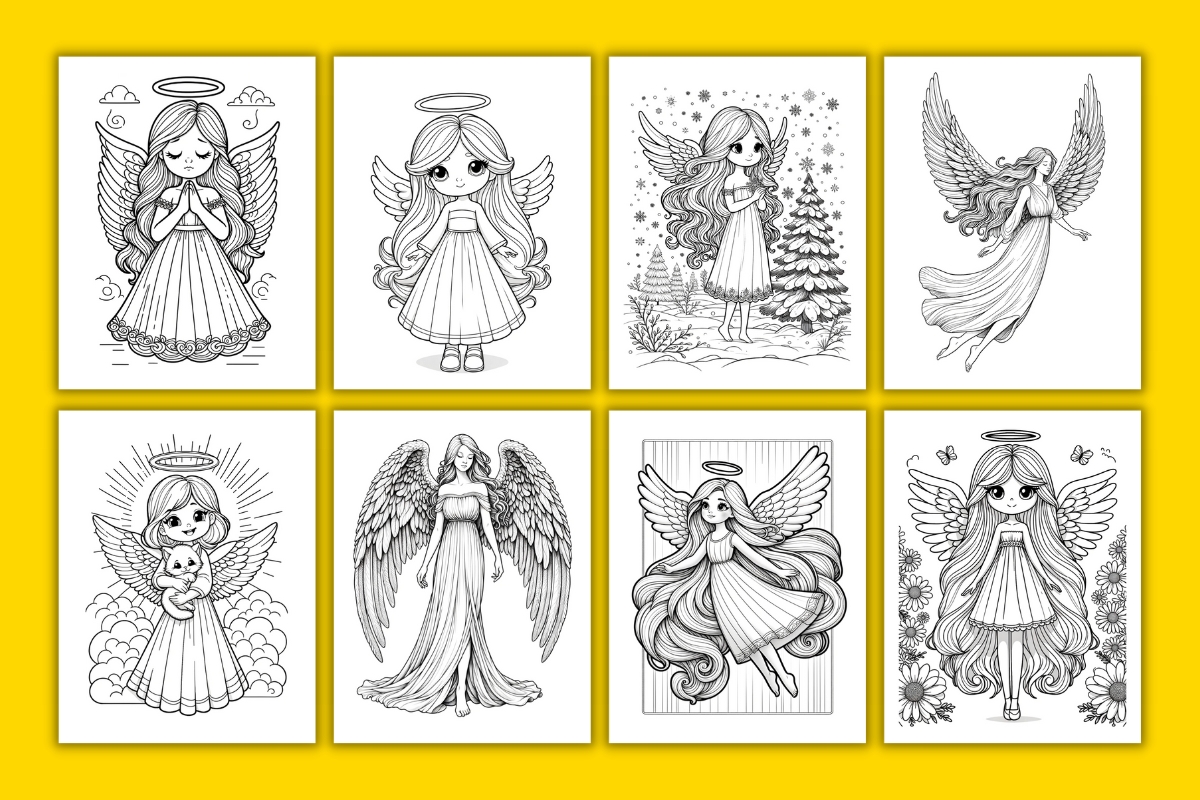 Free angel coloring pages for kids