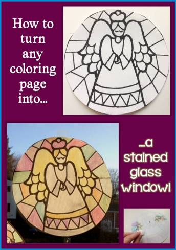 How to turn a coloring page into a stained glass window decoration