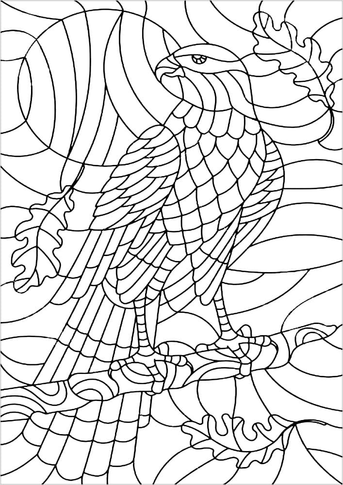 Eagle stained glass coloring page