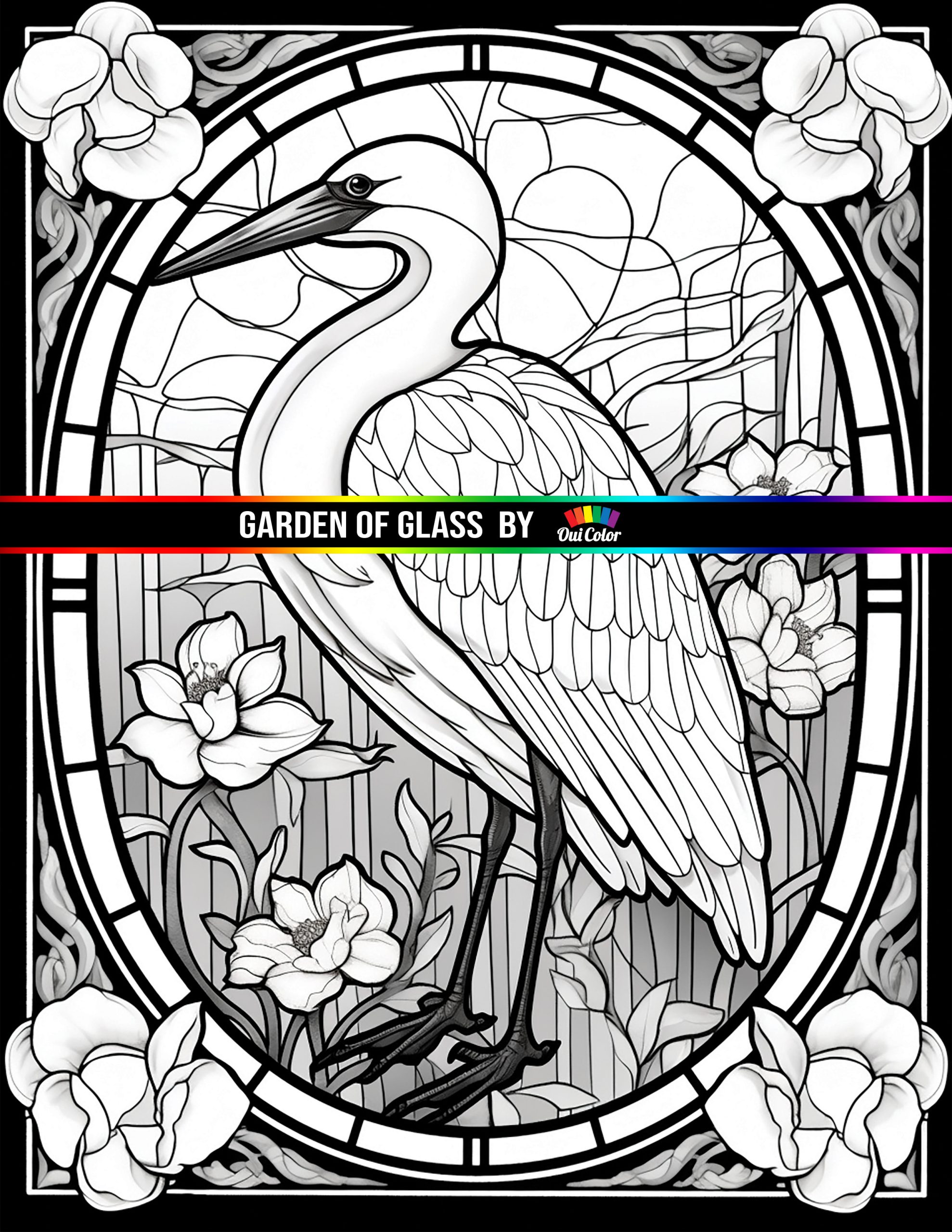 Garden of glass a whimsical coloring book of stained glass bird and flower mosaics nature series