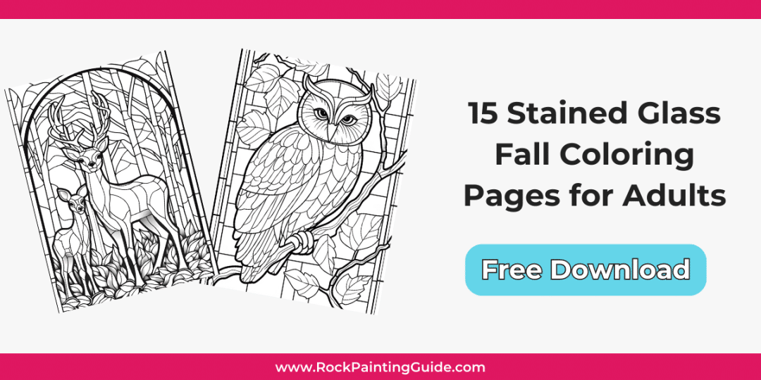 Free stained glass fall coloring pages for adults