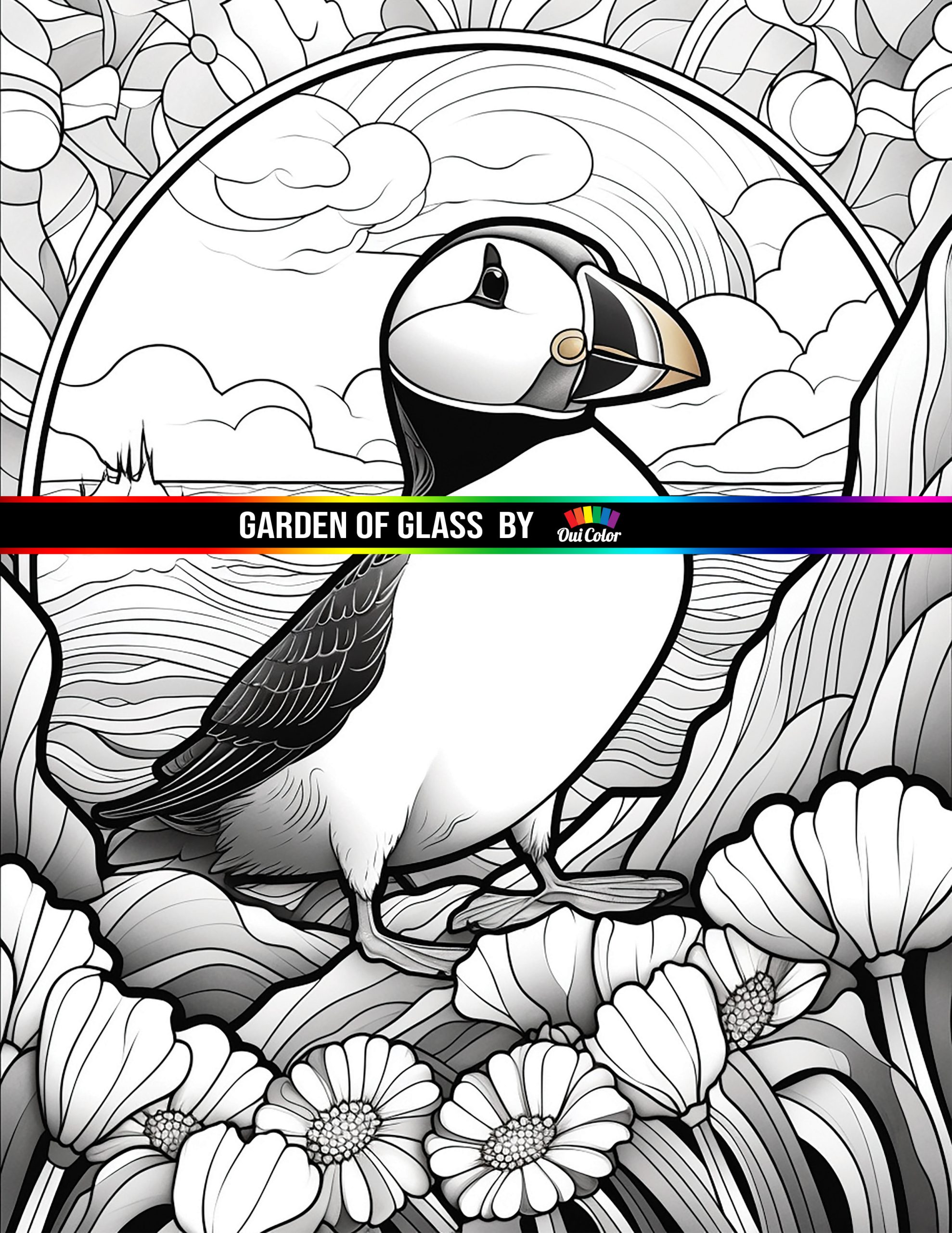 Garden of glass a whimsical coloring book of stained glass bird and flower mosaics nature series