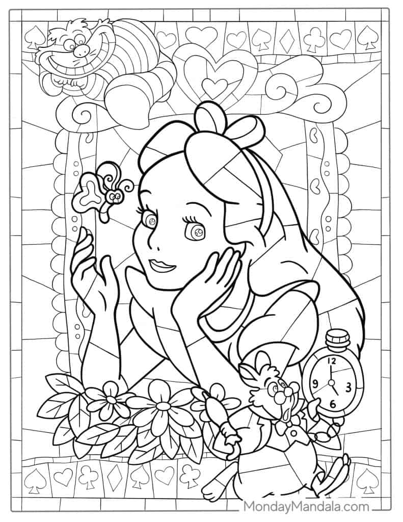 Stained glass coloring pages free pdf printables