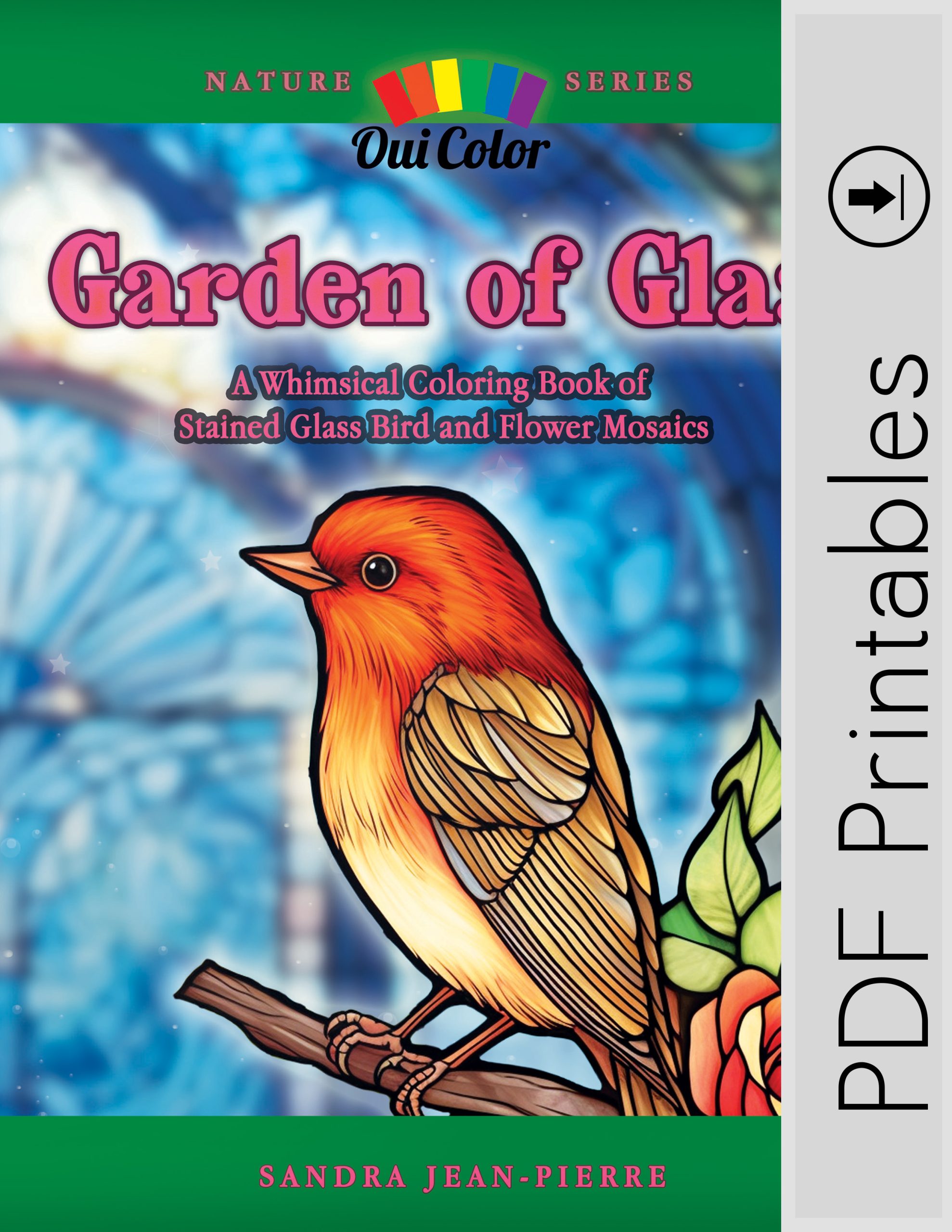 Garden of glass a whimsical coloring book of stained glass bird and flower mosaics pdf