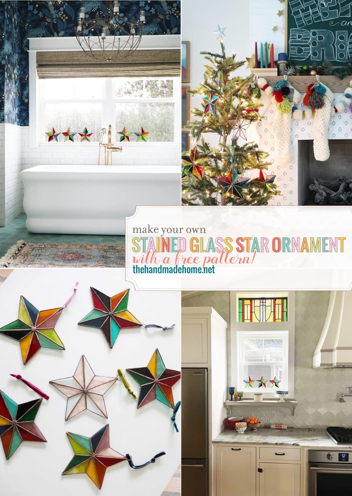 Handmade stained glass star ornaments