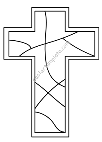 Printable stained glass cross