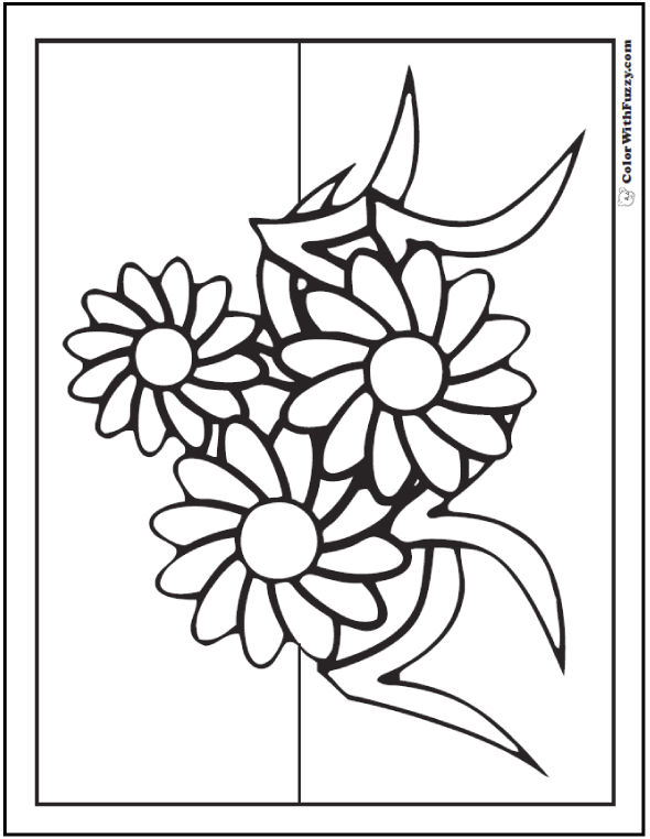 Daisy coloring pages customizable pdfs