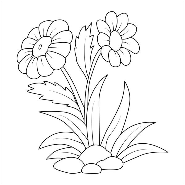 Thousand coloring page bouquet royalty