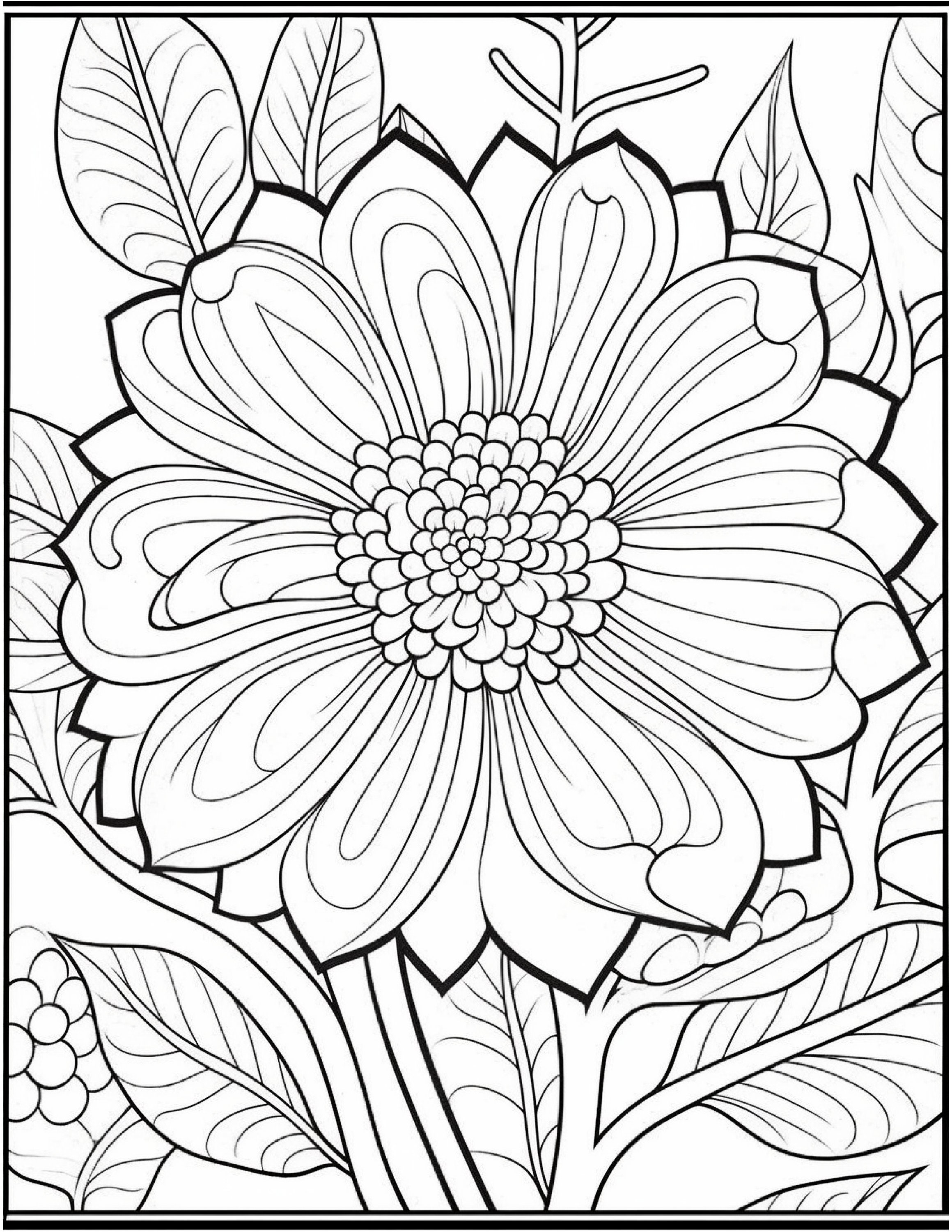 Digital stained glass flower coloring pages for adults designs instant download