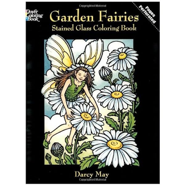 Garden fairies stained glass coloring book dover stained glass coloring book darcy may books