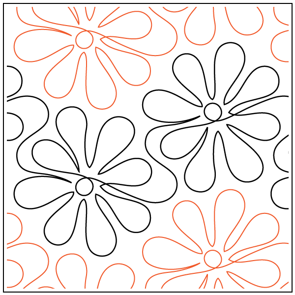 Apricot moons daisy doodles pantograph