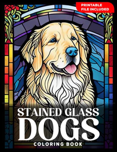 Stained glass dogs coloring book stained glass dogs windows patterns adults coloring book for relaxation stress relief meditation by mia presso