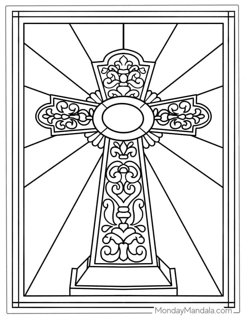 Stained glass coloring pages free pdf printables