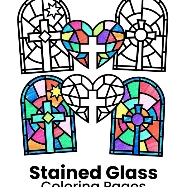 Stained glass coloring pages