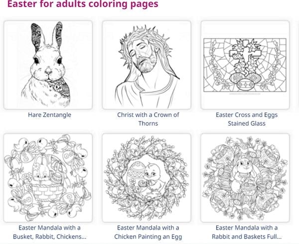 Free printable easter colouring pages ideas