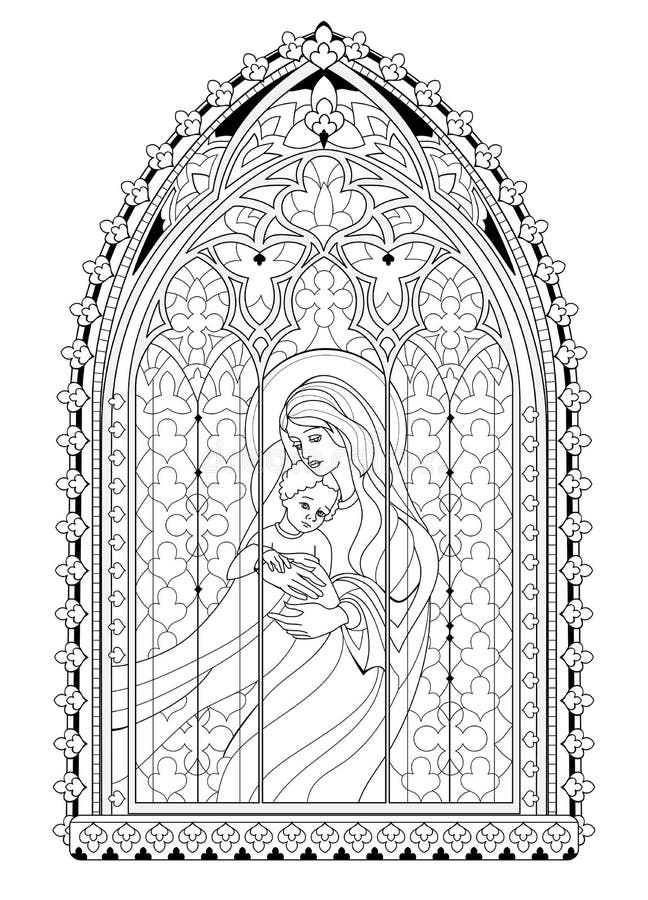 Gothic window coloring page stock illustrations â gothic window coloring page stock illustrations vectors clipart