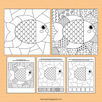 Rainbow fish coloring pages pop art math craft shape patterns activities ocean