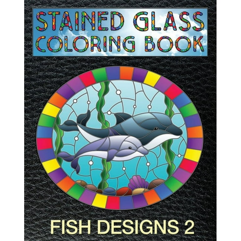 Stain glass coloring books for adults fish designs stained glass coloring book fish stain glass windows to test your coloring and shading skills other