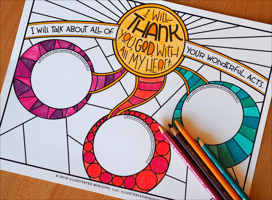 Thankful heart coloring pages â illustrated ministry