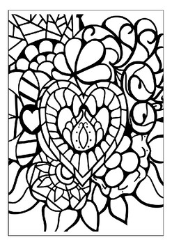 Fall in love with our printable abstract heart coloring pages collection pdf