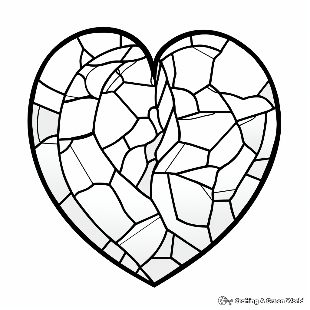 Broken heart coloring pages