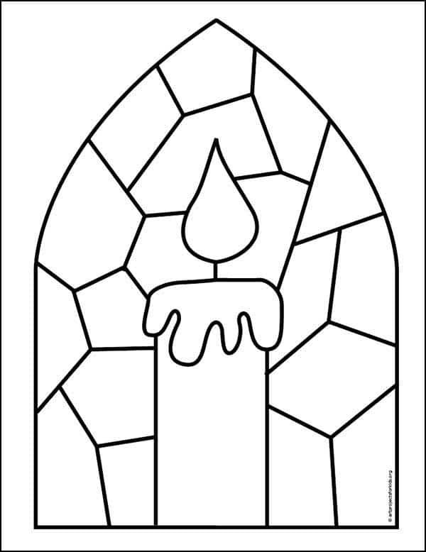 Easy how to draw a candle tutorial and candle coloring page christmas art projects colorful candles candle drawing art