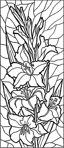 Stained glass lilies coloring page free printable coloring pages