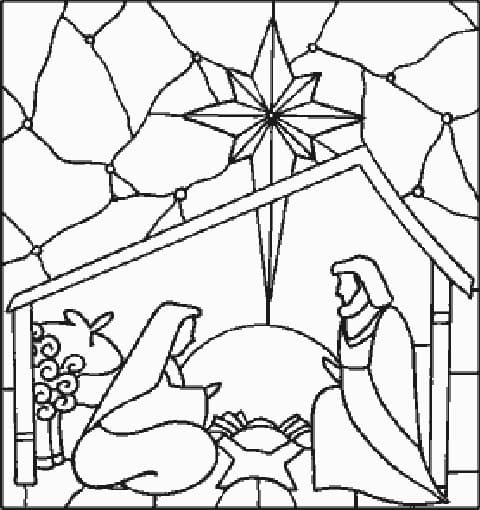 Nativity picture coloring page
