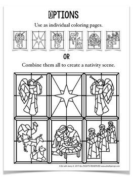 Stained glass christian christmas nativity scene coloring pages nativity coloring pages christmas nativity scene stained glass christmas
